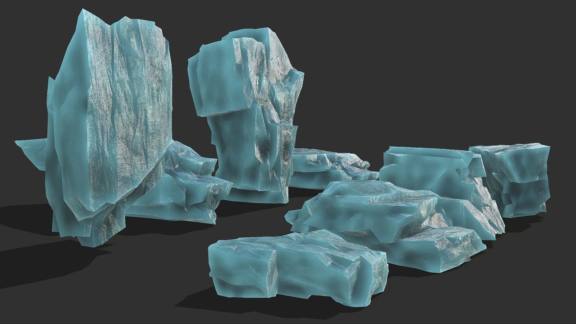 ice rocks 14 Low-poly 3D model_2