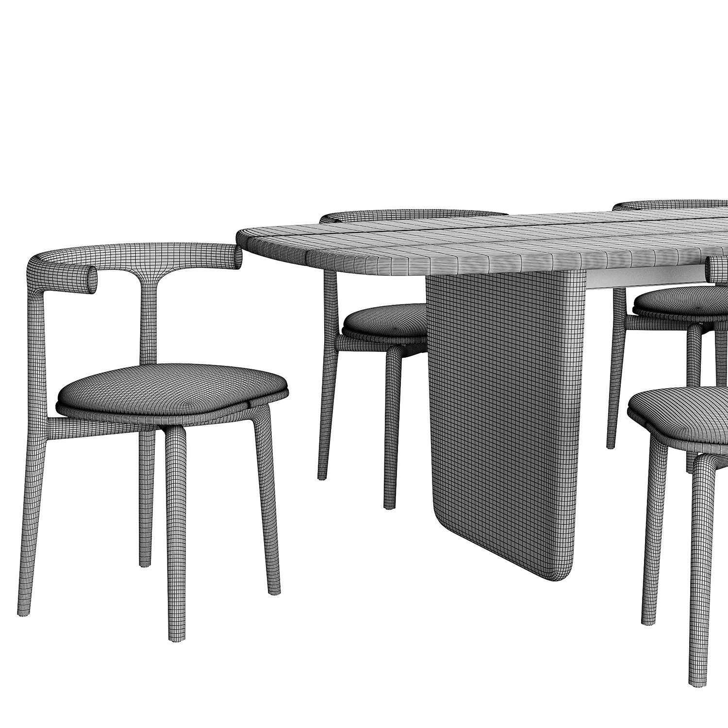 Baxter Nairobi Table and Himba Chair 3D model_3