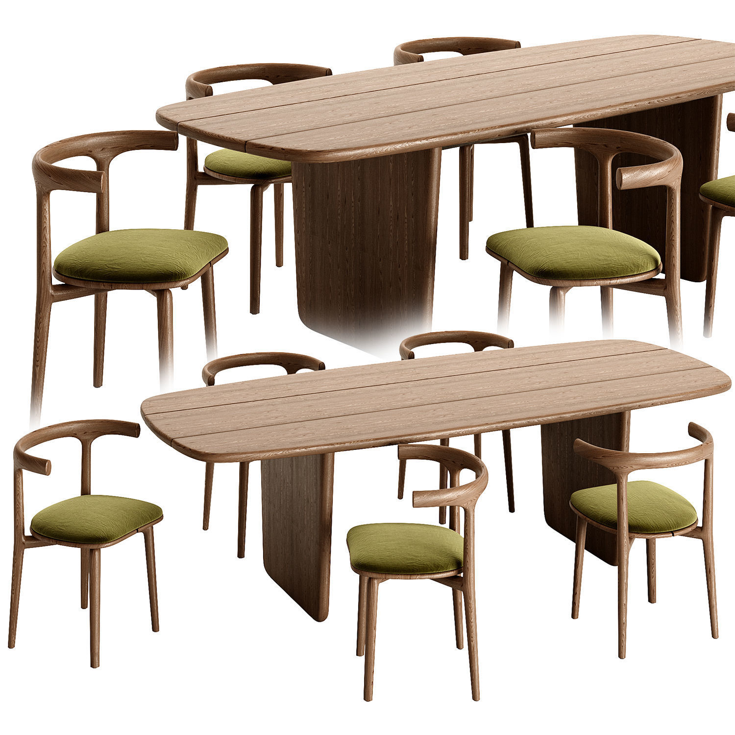 Baxter Nairobi Table and Himba Chair 3D model_2