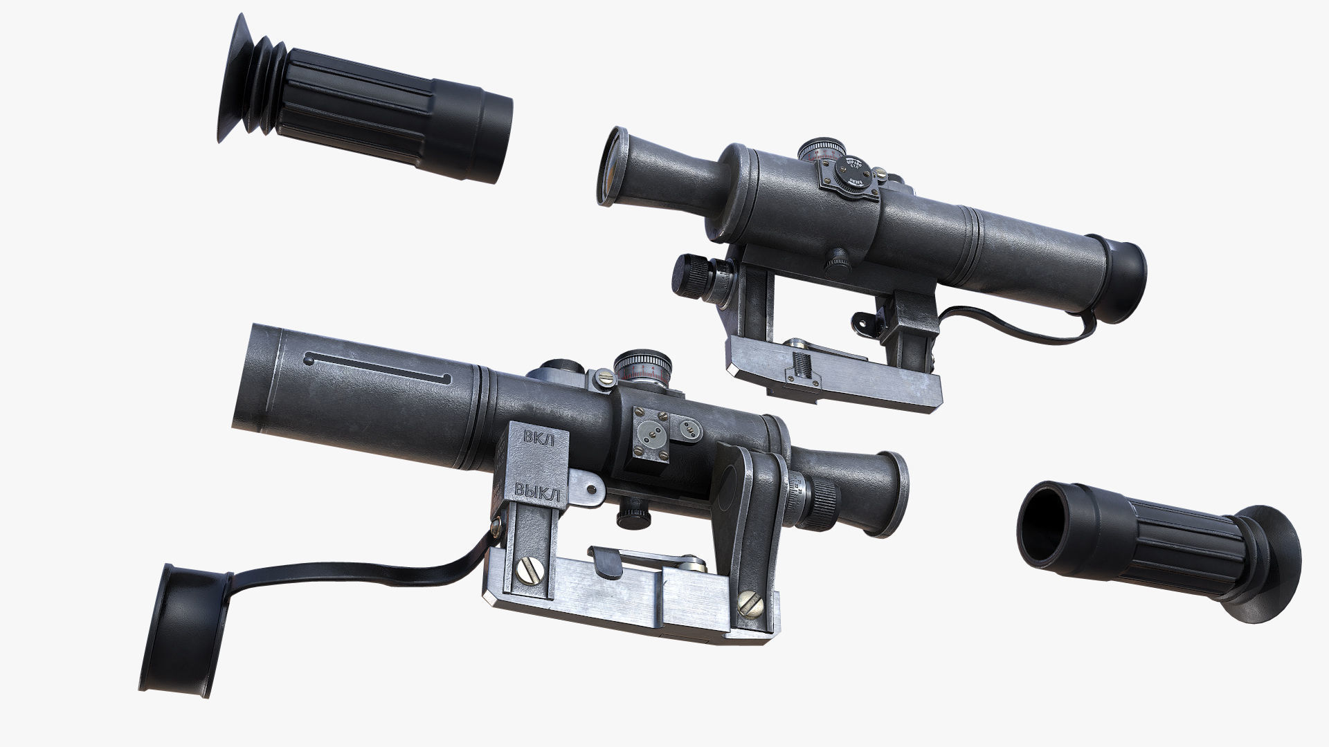 Optical Scope SVD Low-poly 3D model_7