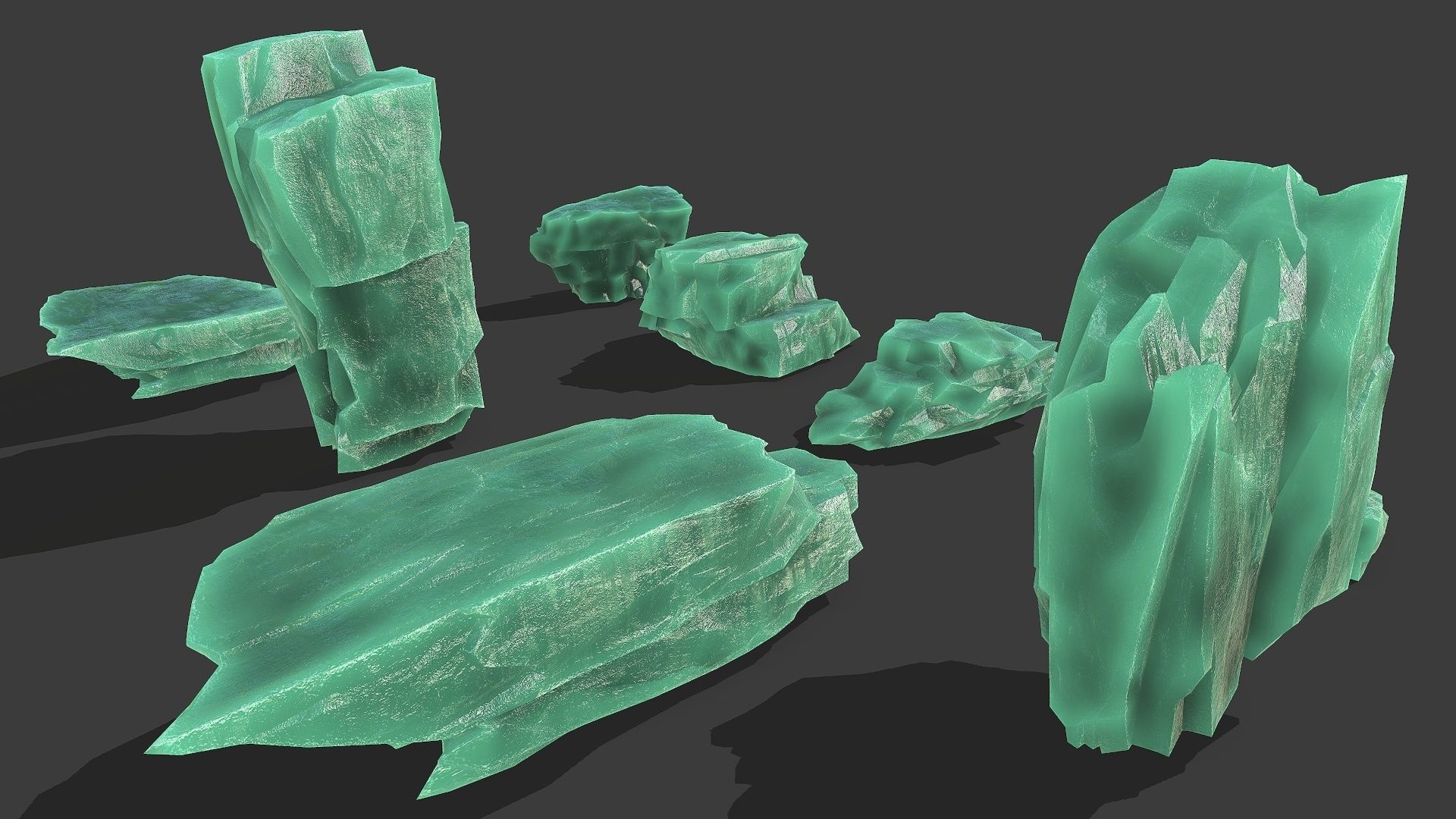 ice rocks 15 Low-poly 3D model_5