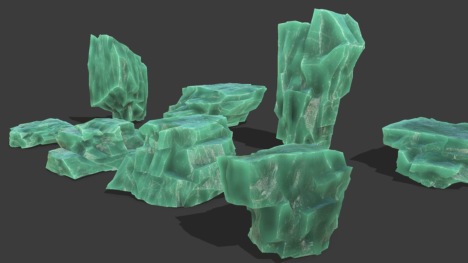 ice rocks 15 Low-poly 3D model_2
