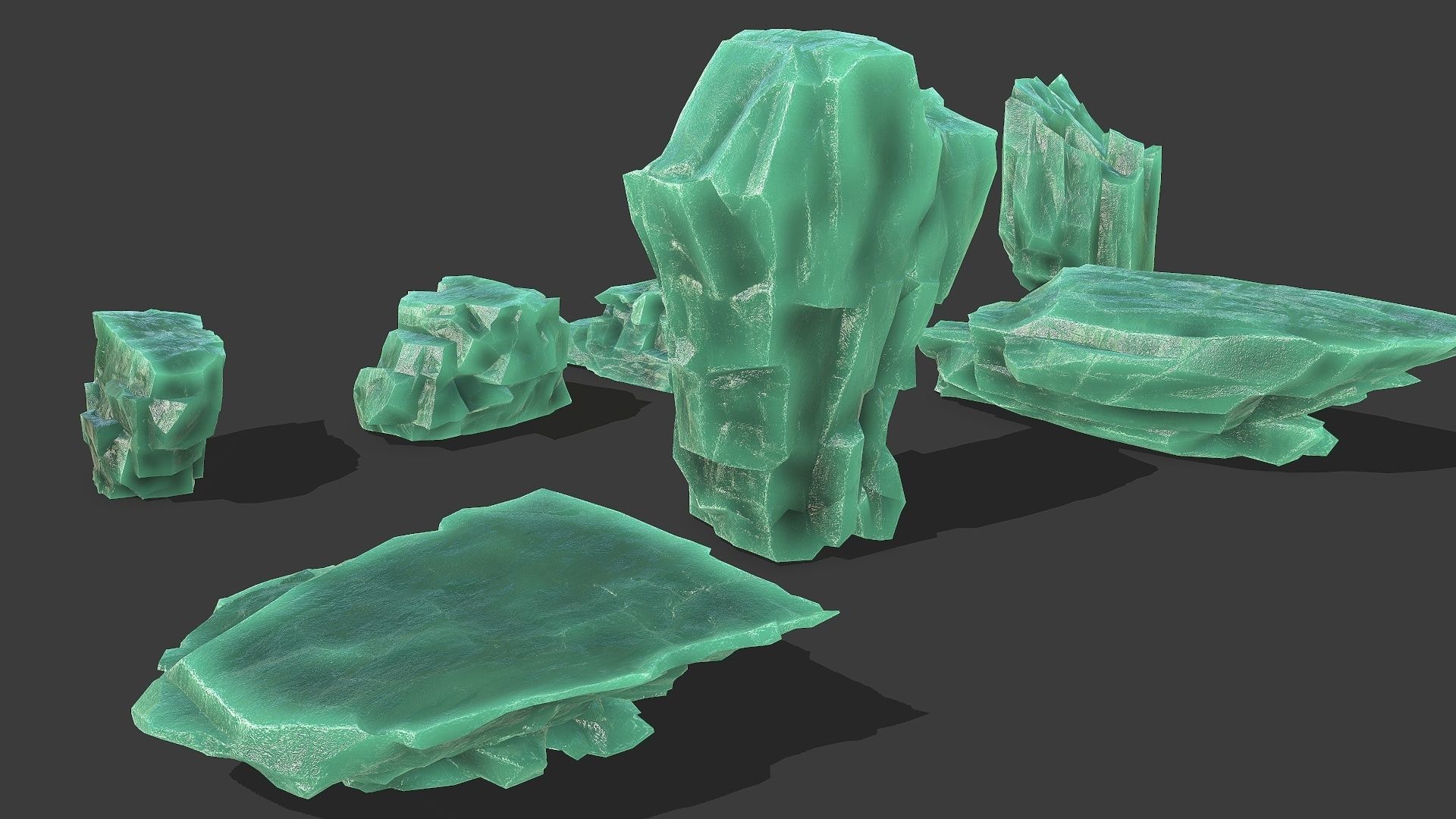 ice rocks 15 Low-poly 3D model_4