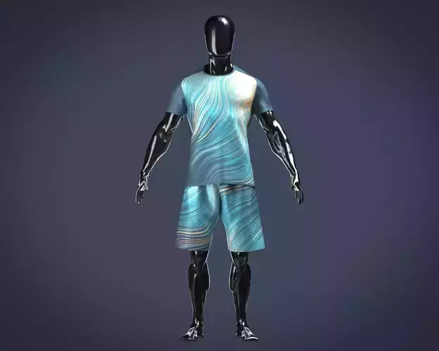 Sports Jersey with Short Pant Low-poly 3D model