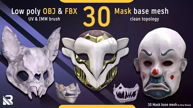  Mask BaseMesh  Low-poly 3D model