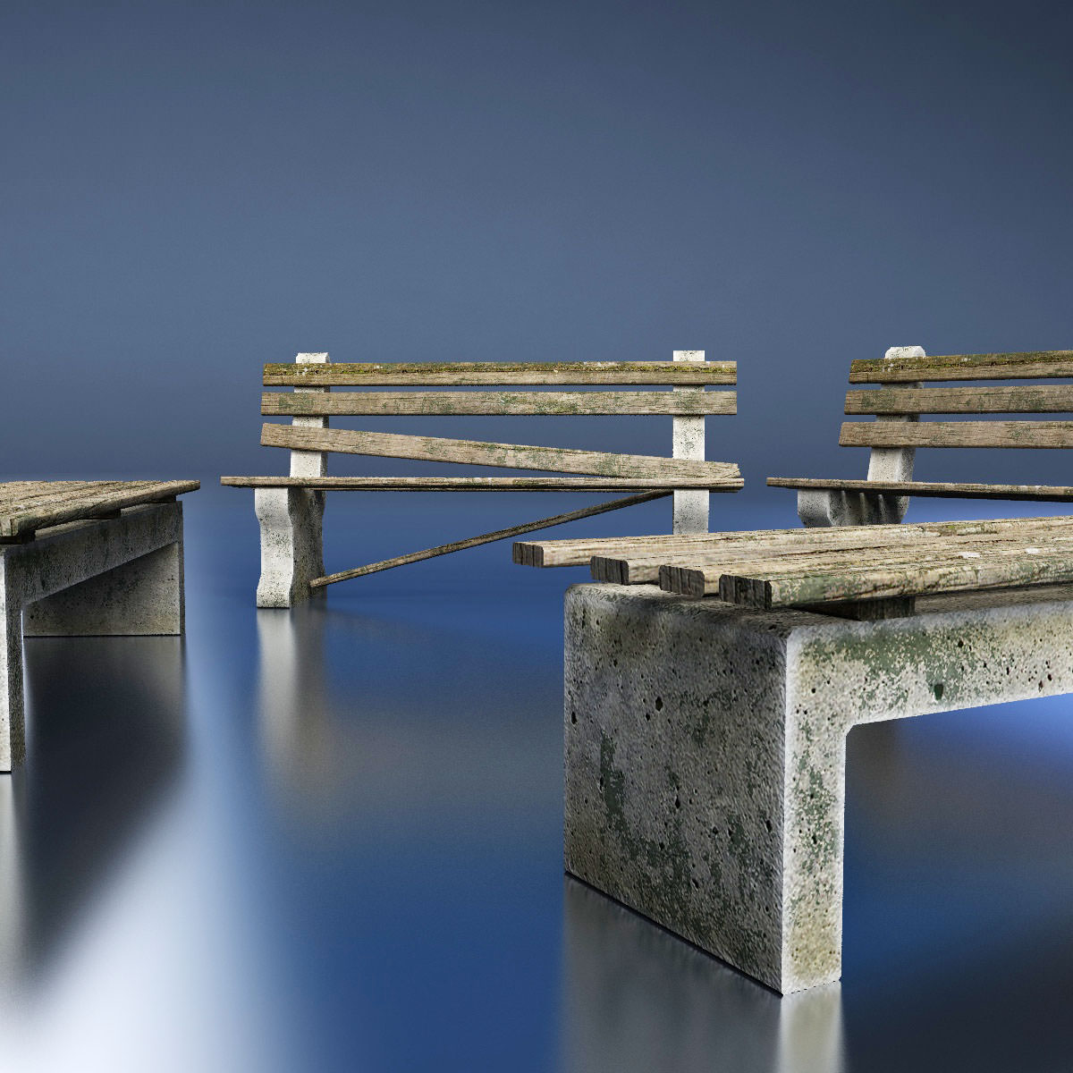 Benches park bench - park bench Free low-poly 3D model_3