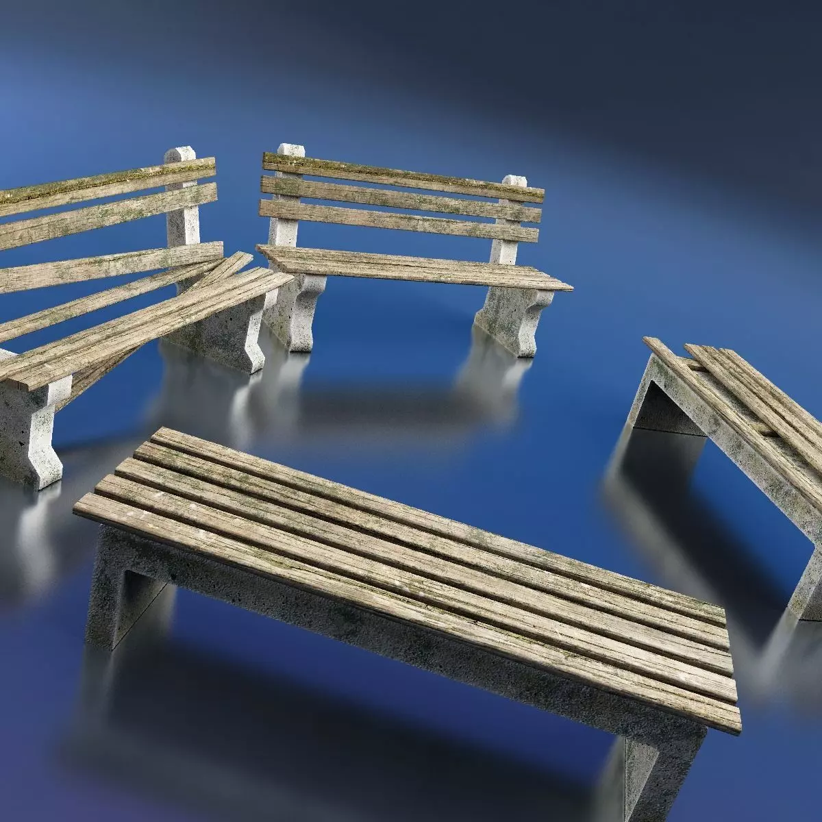Benches park bench - park bench Free low-poly 3D model_0