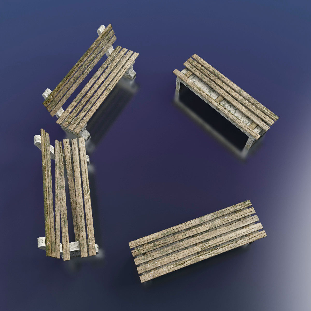 Benches park bench - park bench Free low-poly 3D model_2