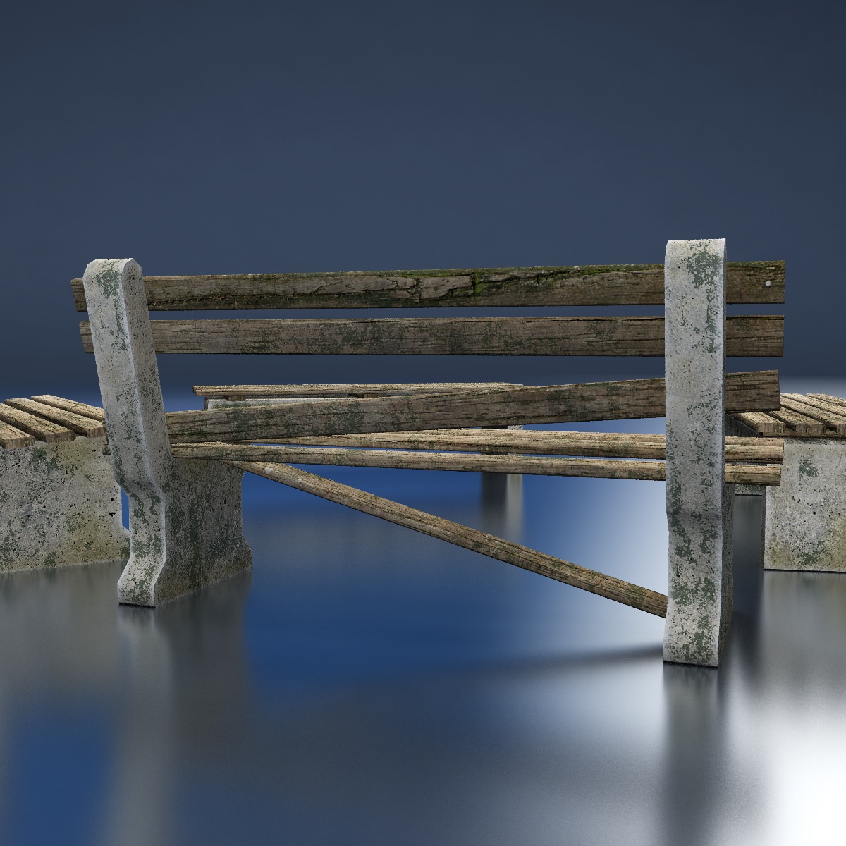 Benches park bench - park bench Free low-poly 3D model_4