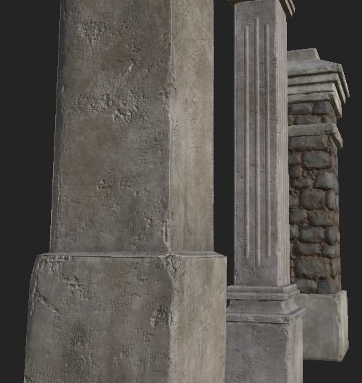 Shikumen Column Low-poly 3D model_2