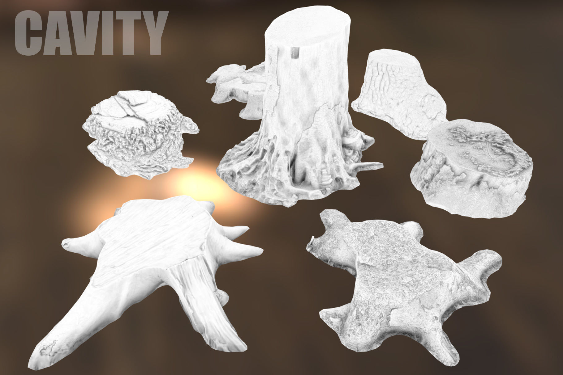 Photorealistic Tree Stumps with LODs Low-poly 3D model_18