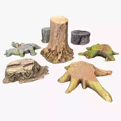 Photorealistic Tree Stumps with LODs