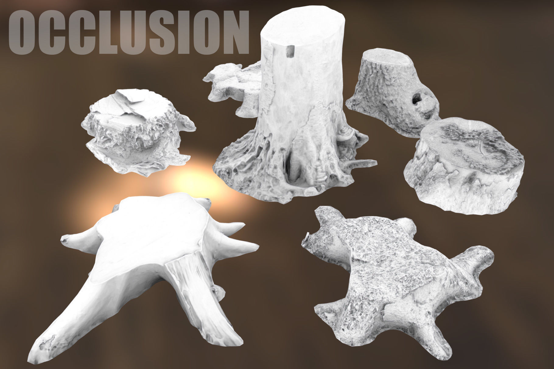 Photorealistic Tree Stumps with LODs Low-poly 3D model_17
