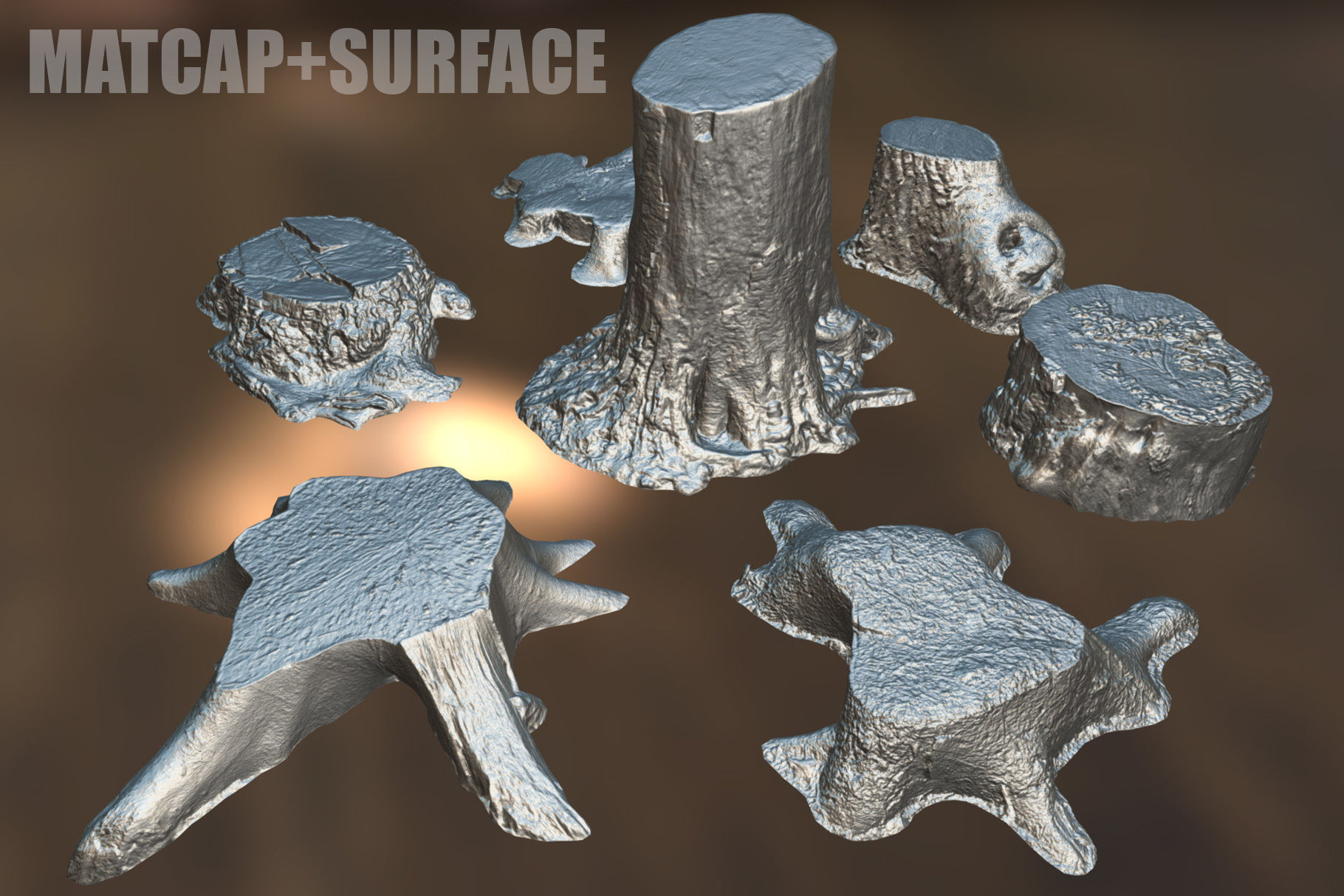 Photorealistic Tree Stumps with LODs Low-poly 3D model_20