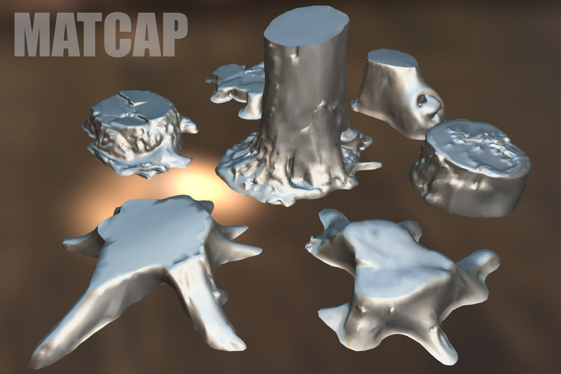 Photorealistic Tree Stumps with LODs Low-poly 3D model_19