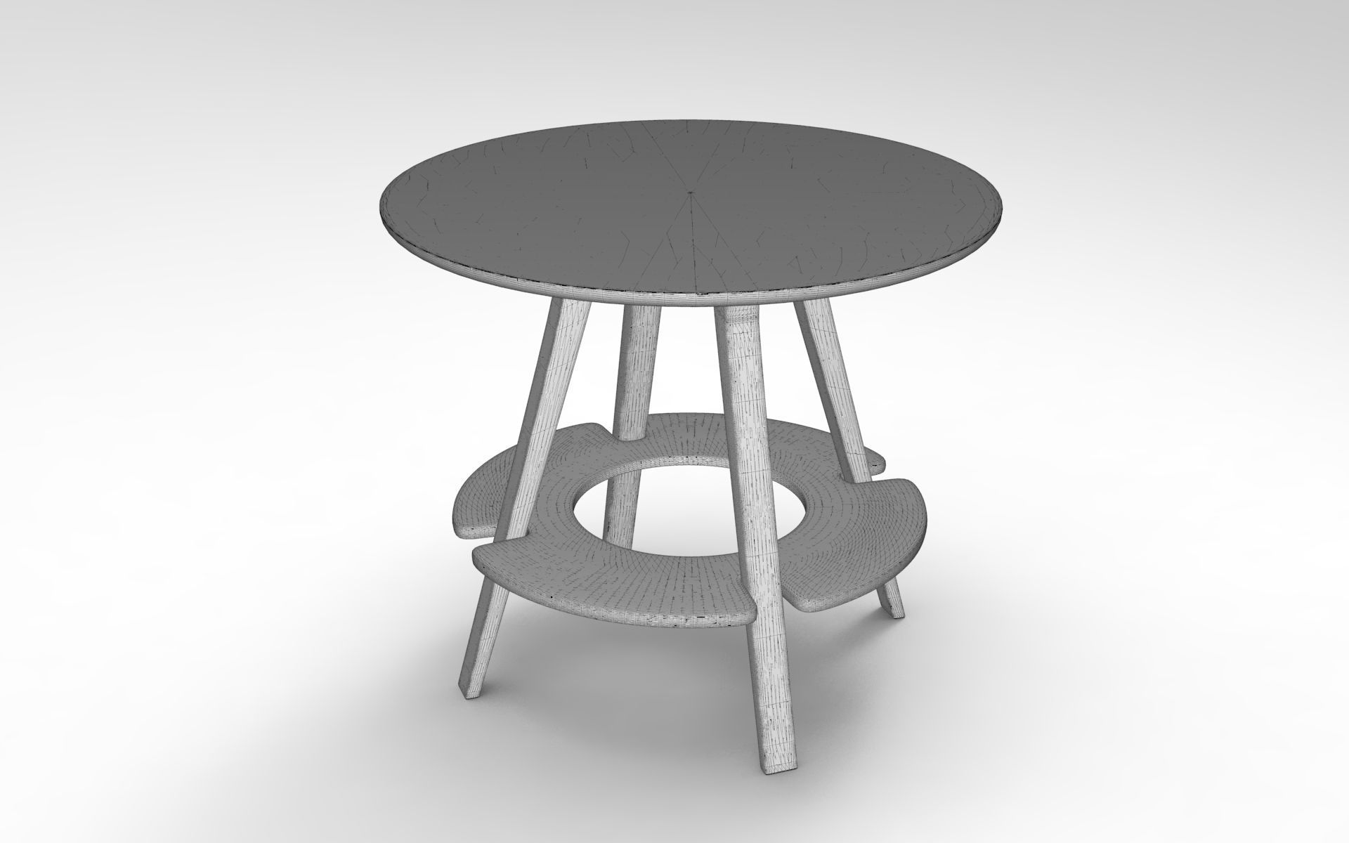 Zen Table Low-poly 3D model_5