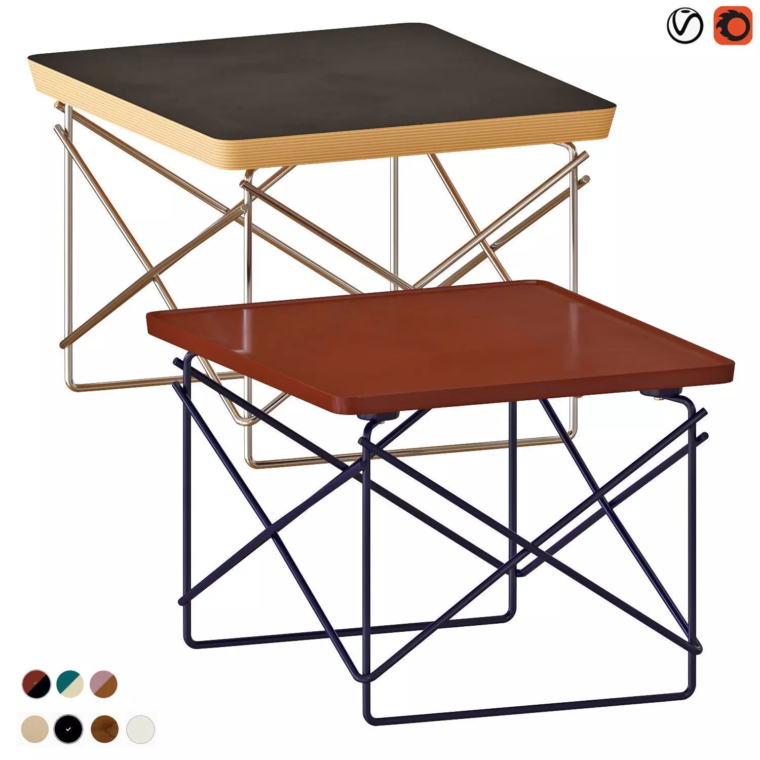 Eames Wire Base Low Table 3D model