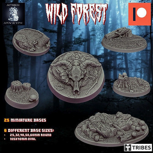 Wild Forest Bases and Deco Bits 3D print model