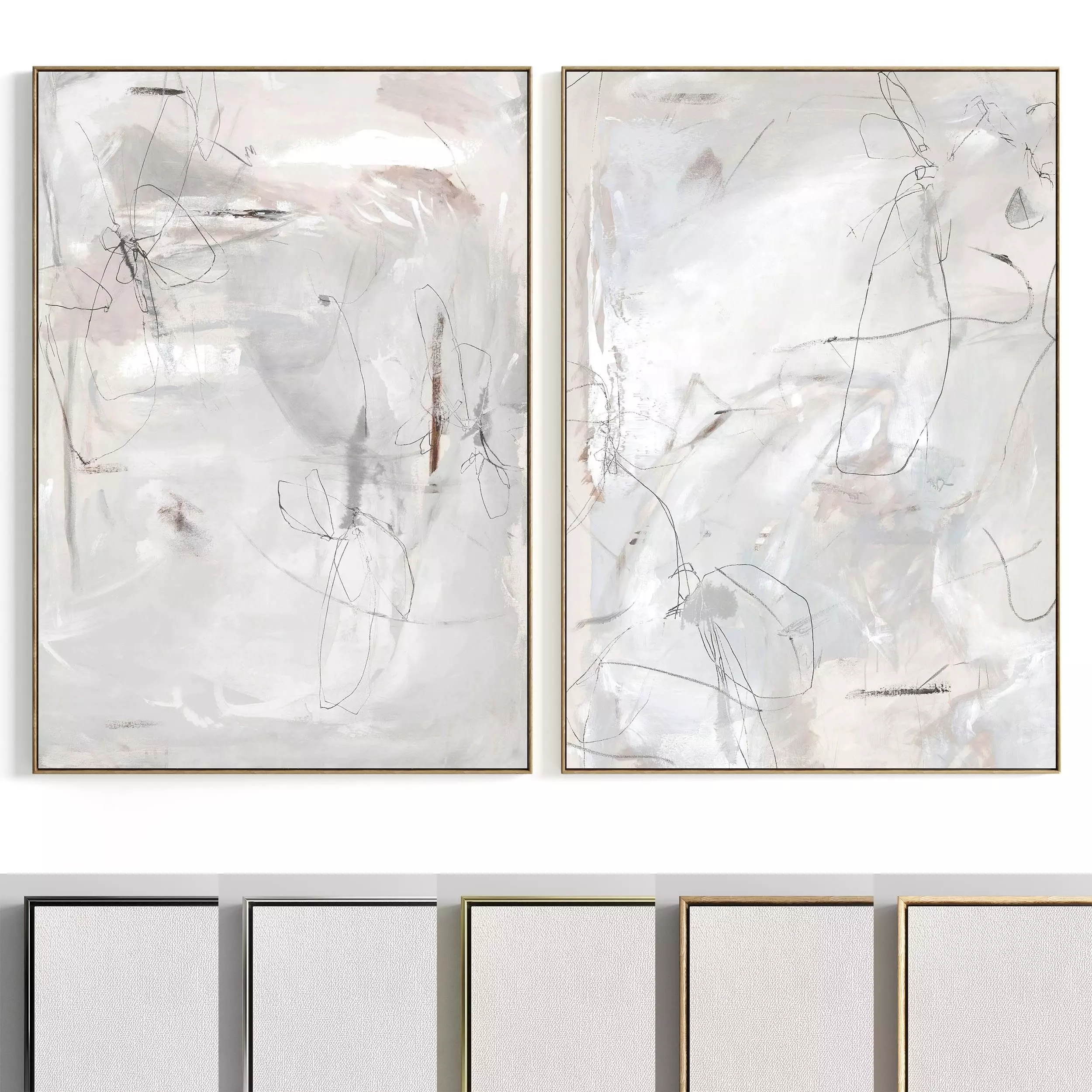 Plaster Two Photo Frame 117 Low-poly 3D model_0