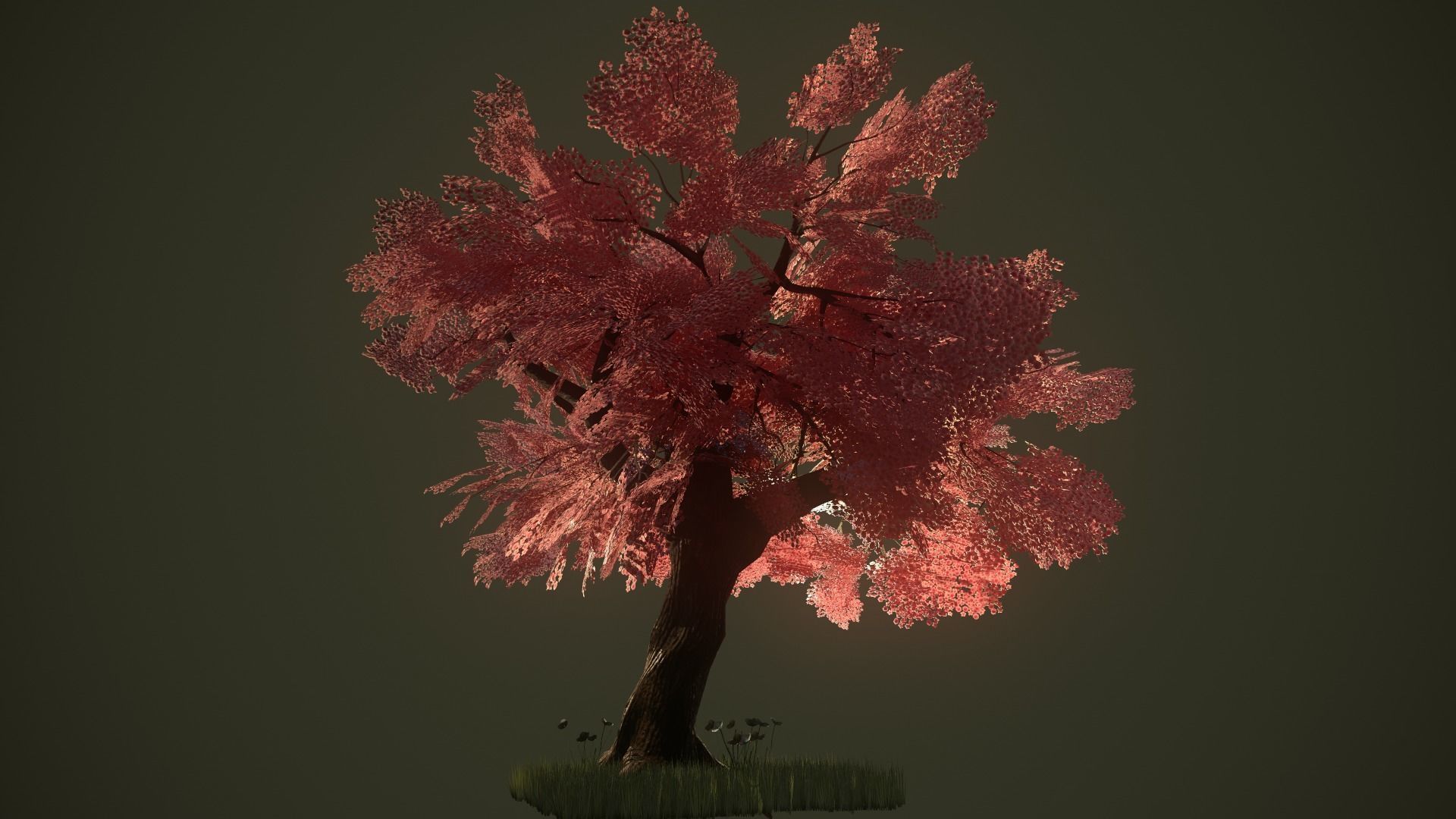 Tree-Flower-Grass PACK Low-poly 3D model_4