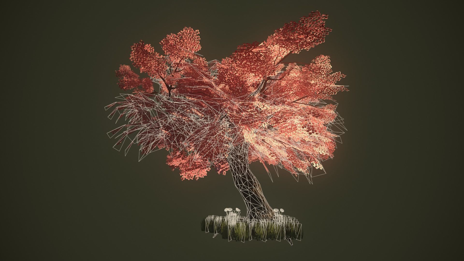 Tree-Flower-Grass PACK Low-poly 3D model_9