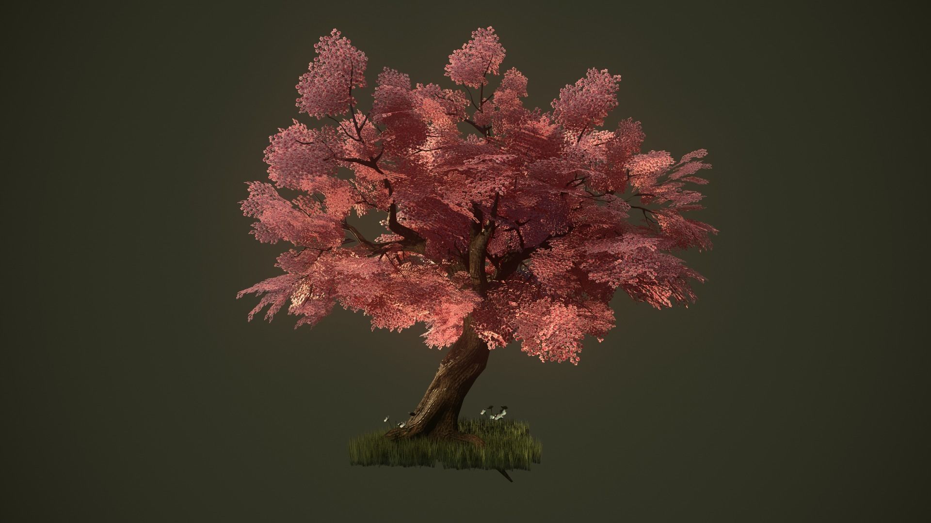 Tree-Flower-Grass PACK Low-poly 3D model_3
