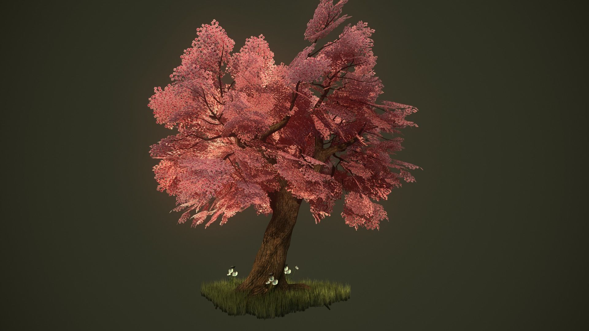 Tree-Flower-Grass PACK Low-poly 3D model_7
