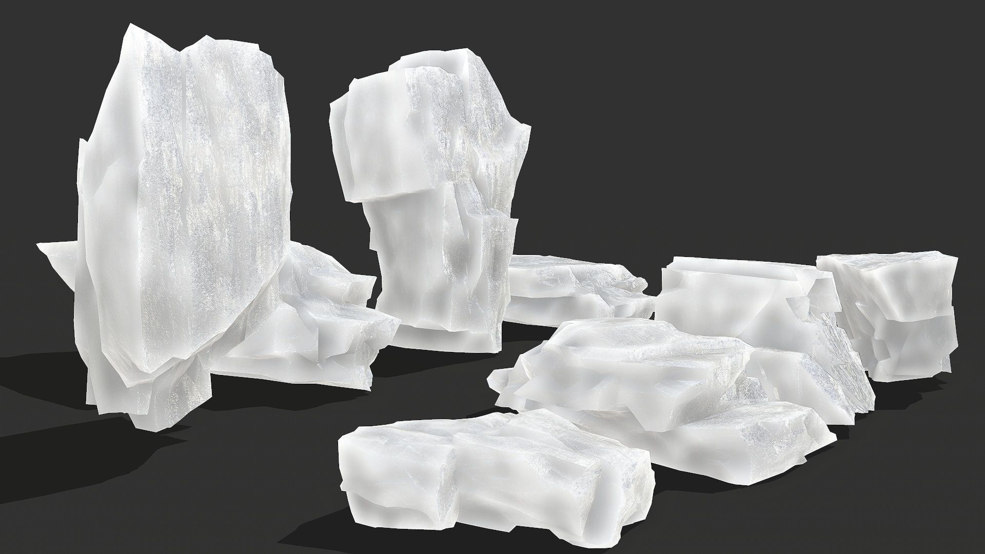 ice rocks 16 Low-poly 3D model_3