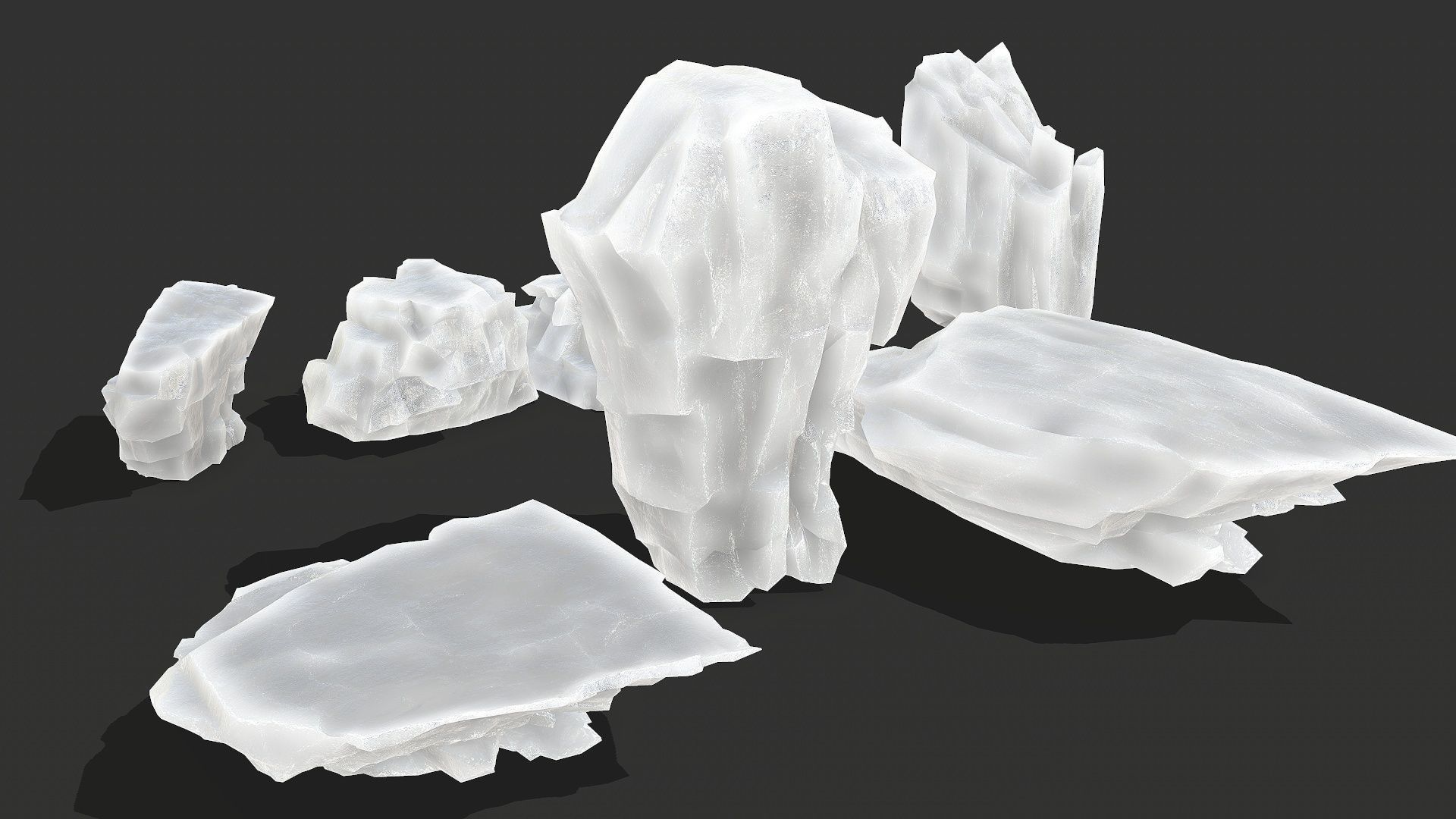 ice rocks 16 Low-poly 3D model_5