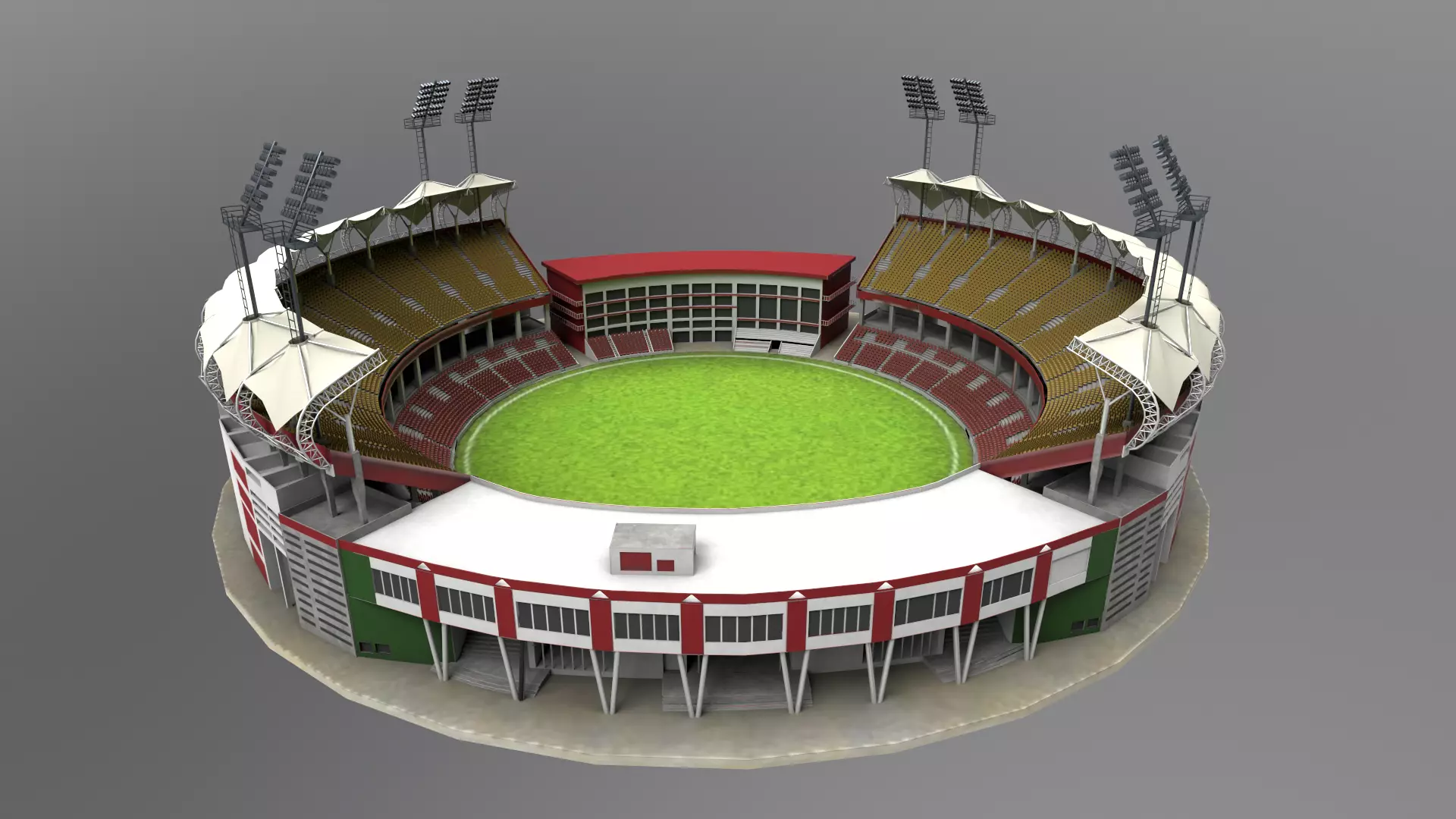 Trivandrum Stadium Low-poly 3D model_0