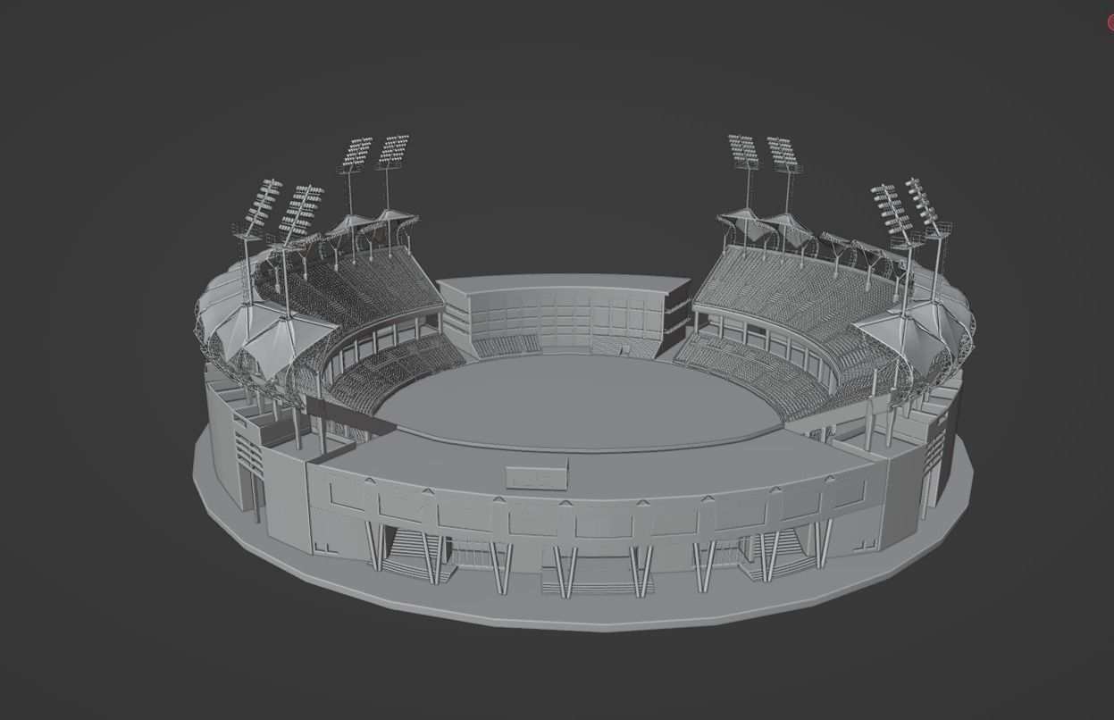 Trivandrum Stadium Low-poly 3D model_12
