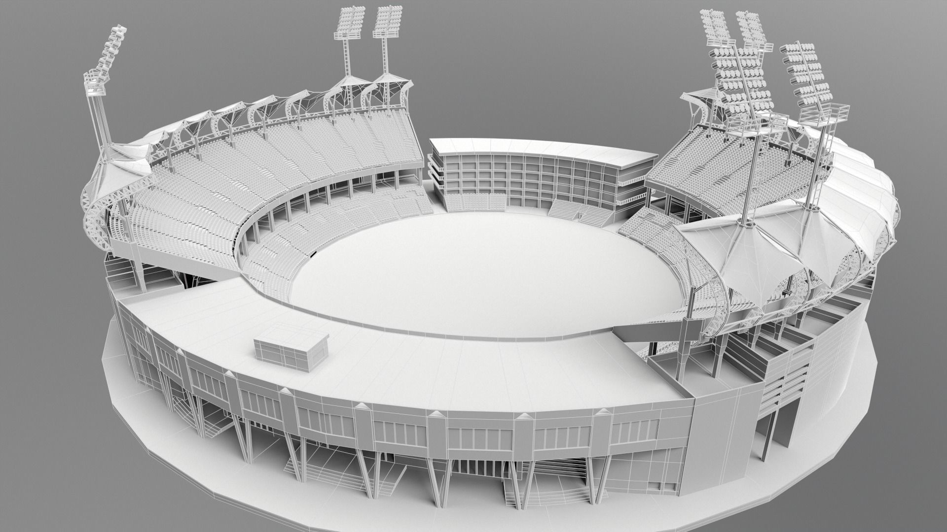Trivandrum Stadium Low-poly 3D model_2
