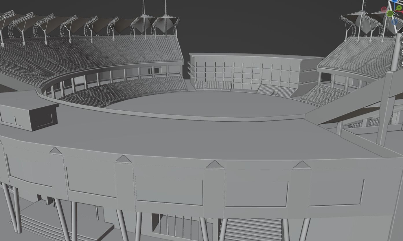 Trivandrum Stadium Low-poly 3D model_13
