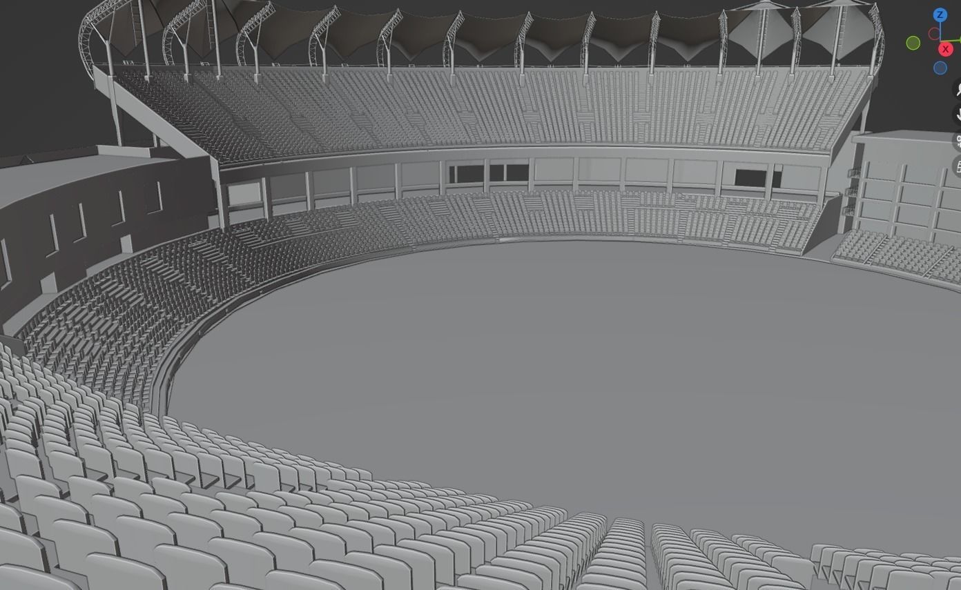 Trivandrum Stadium Low-poly 3D model_14