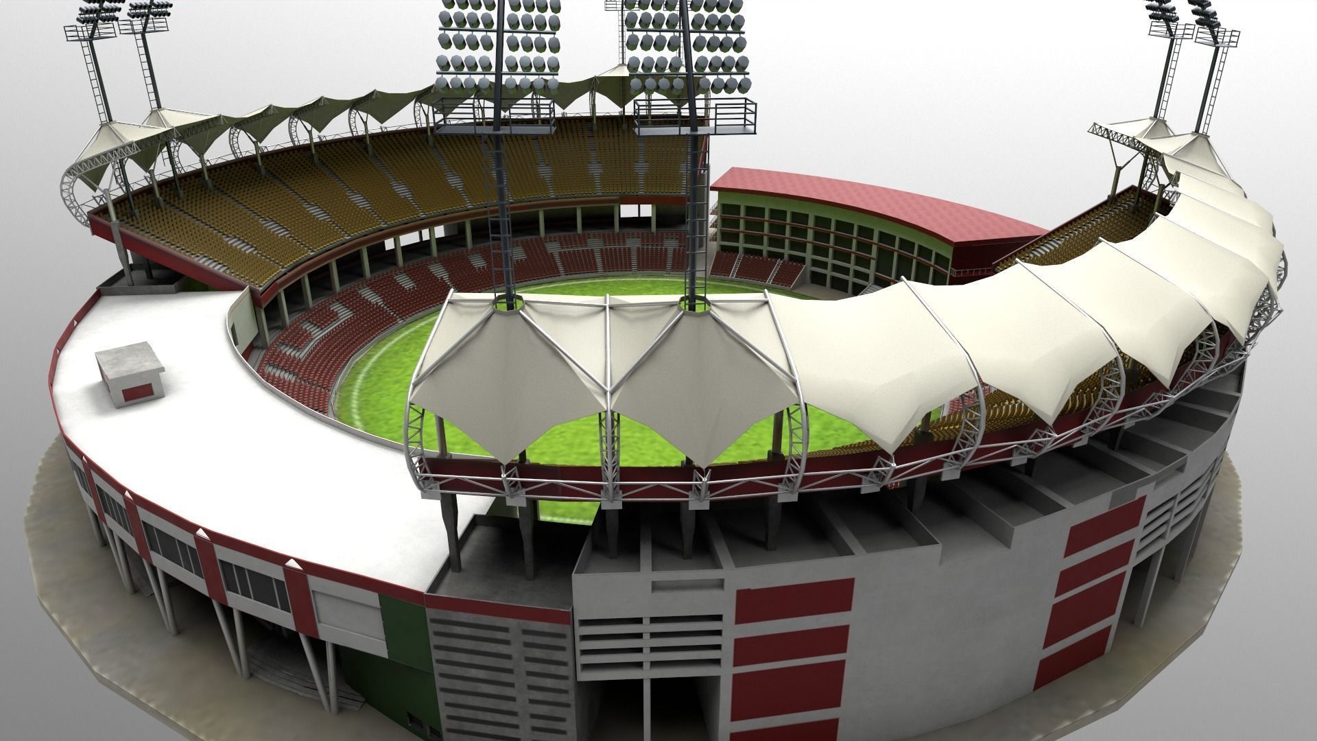 Trivandrum Stadium Low-poly 3D model_3