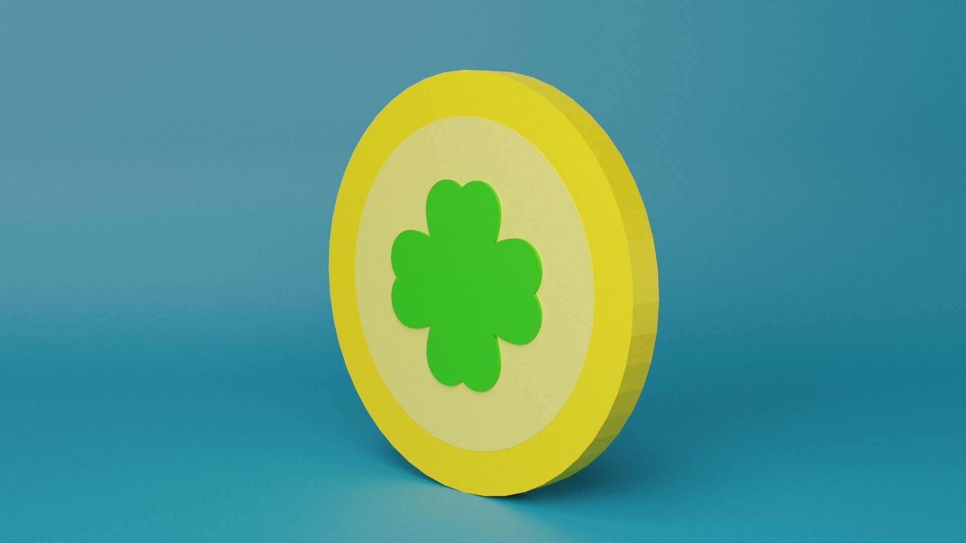 Clover Coin  Low-poly 3D model_8