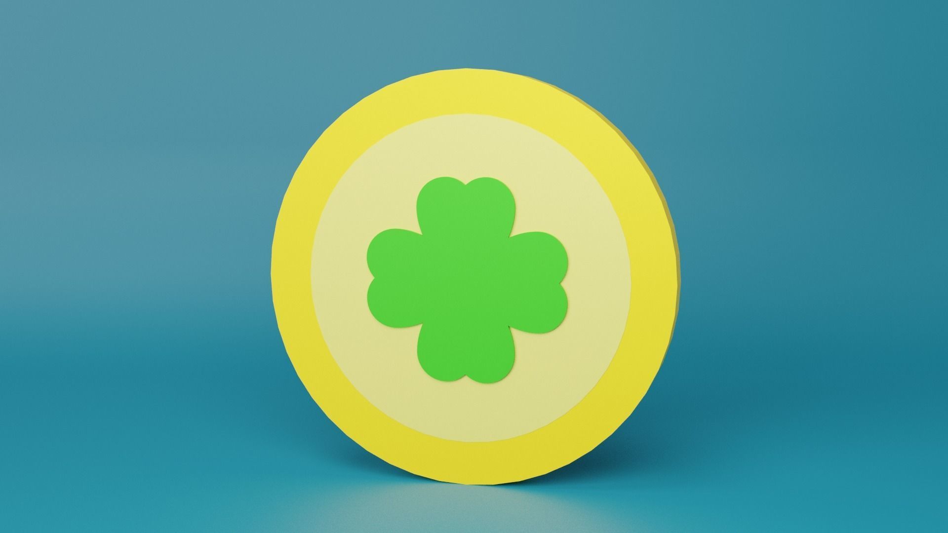 Clover Coin  Low-poly 3D model_11