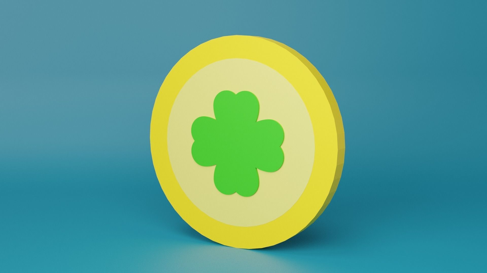 Clover Coin  Low-poly 3D model_10