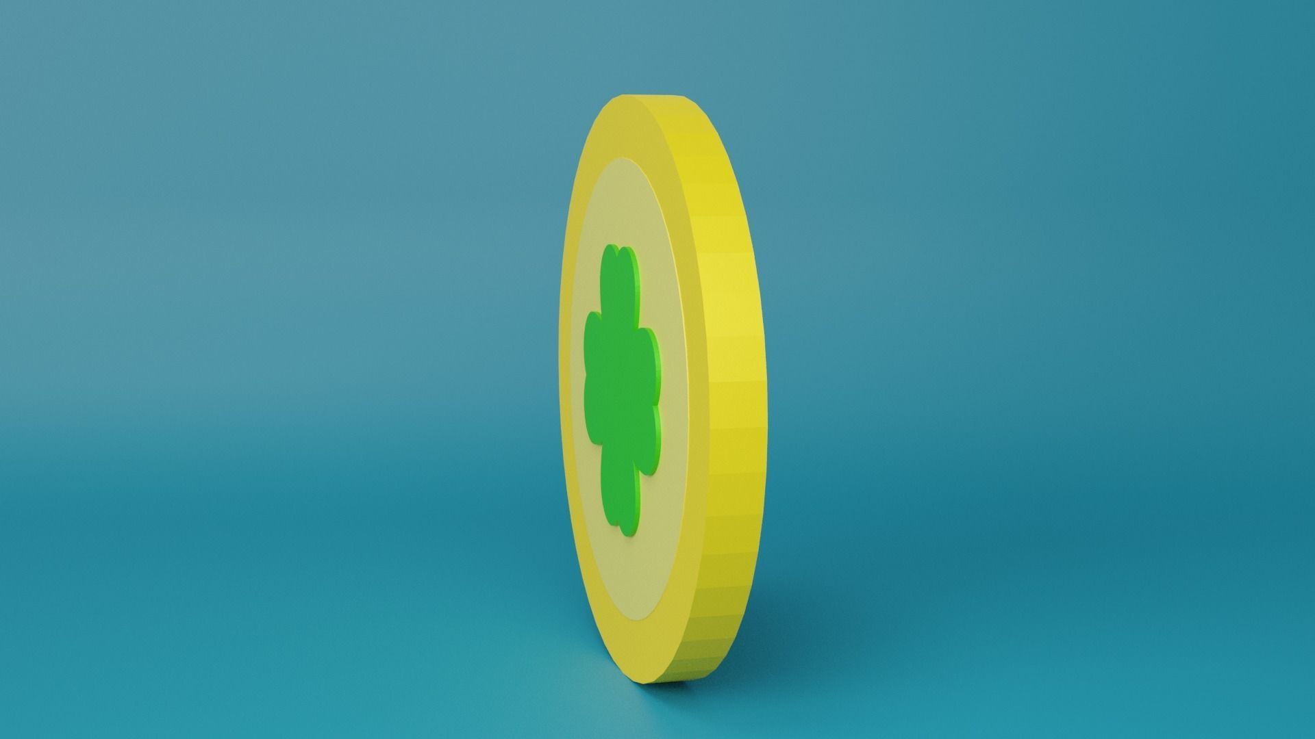 Clover Coin  Low-poly 3D model_6