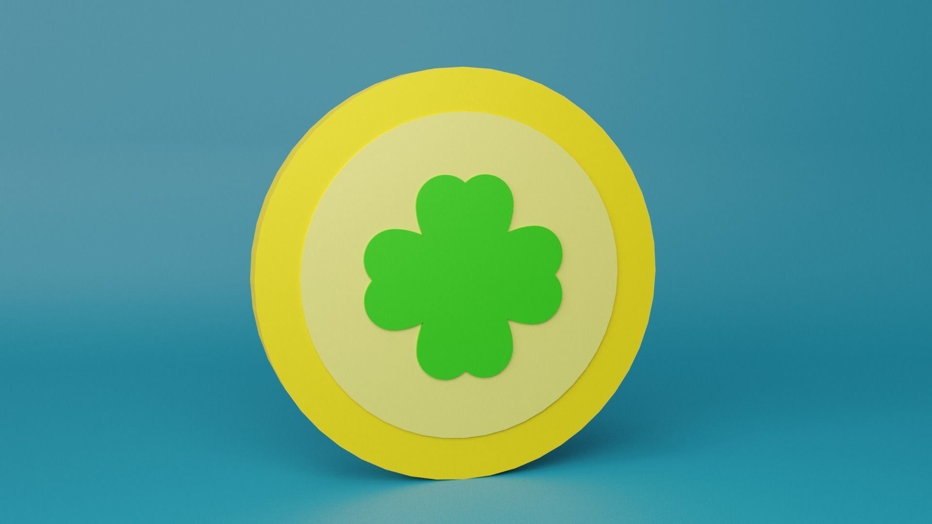 Clover Coin  Low-poly 3D model_1