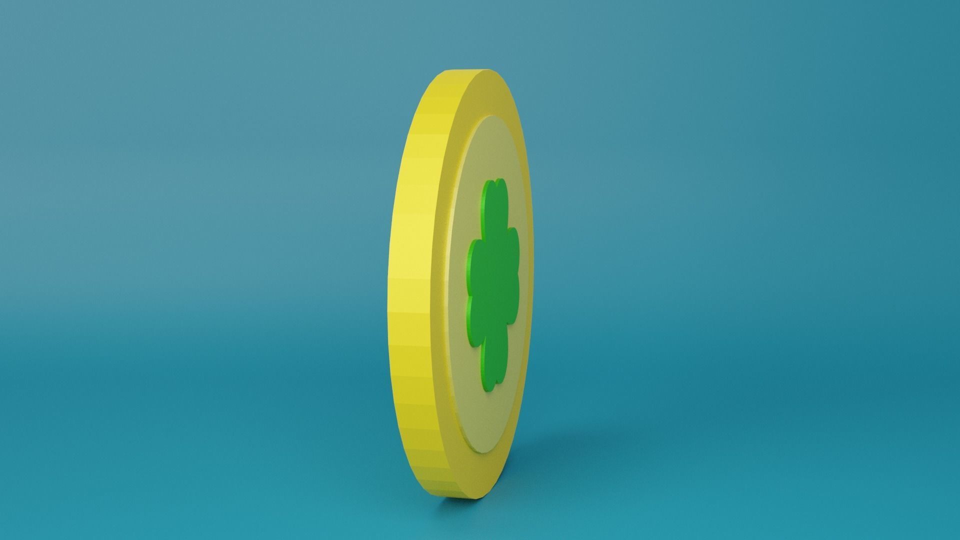 Clover Coin  Low-poly 3D model_4