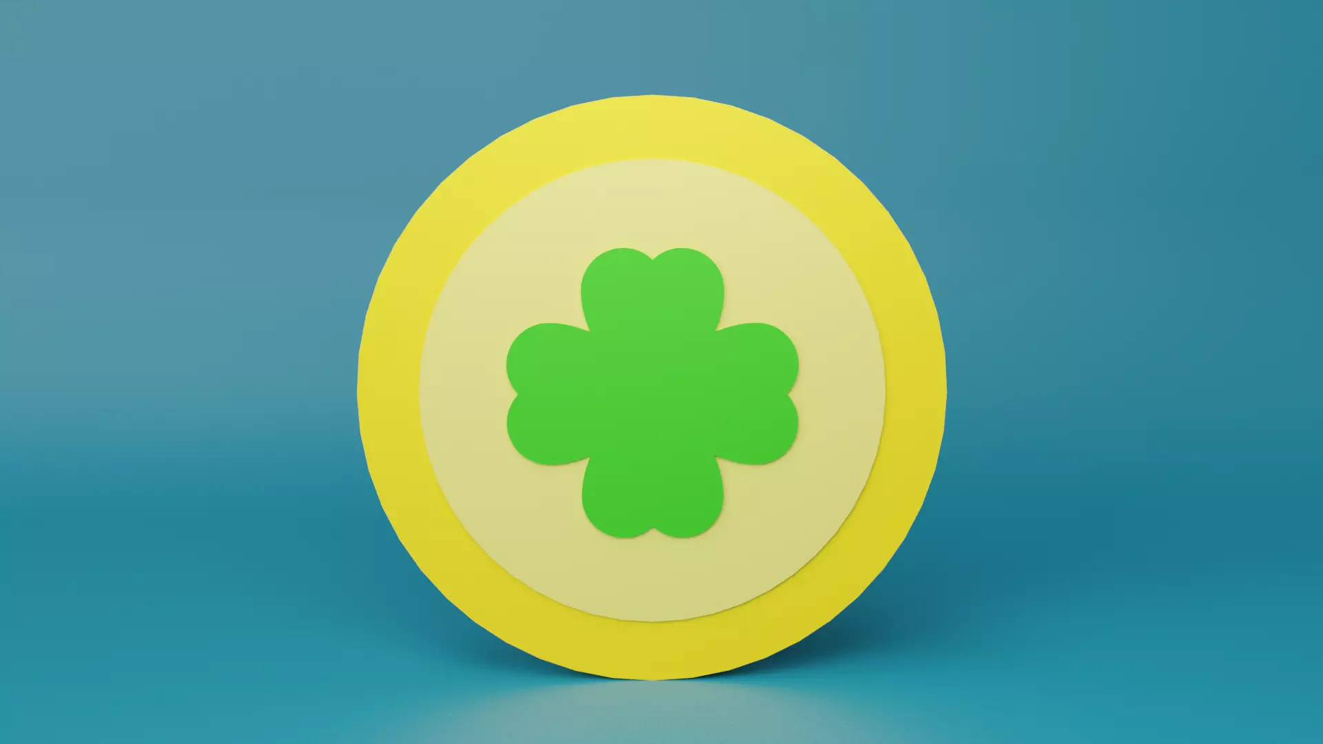 Clover Coin  Low-poly 3D model_0