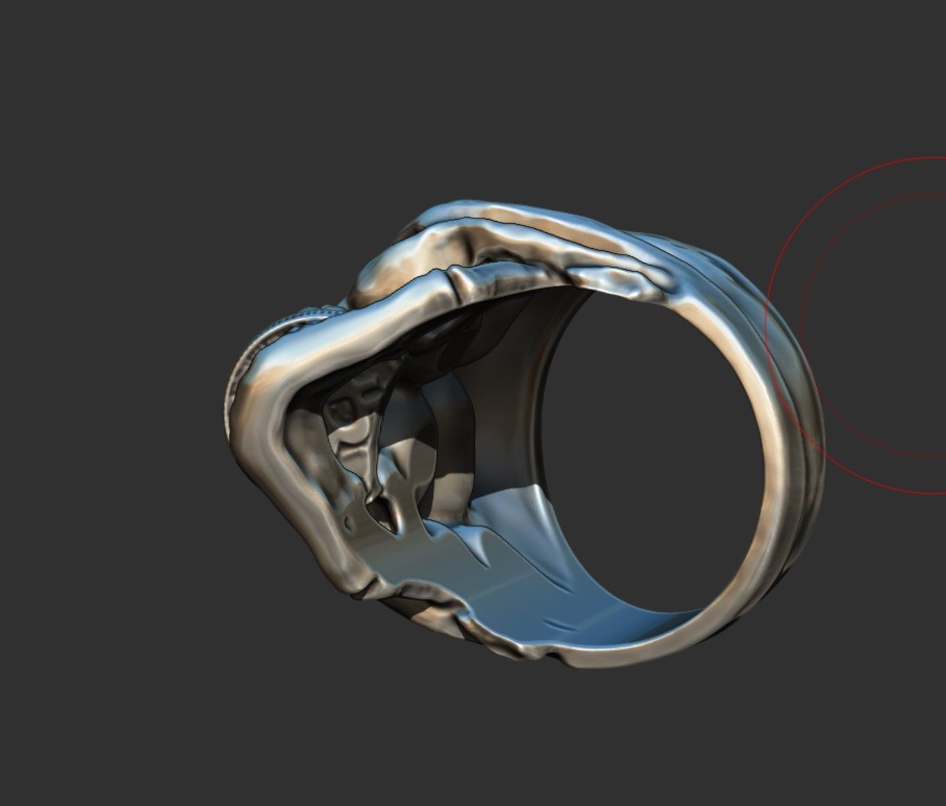 biker ring cheeky double skull  3D print model 3D print model_8