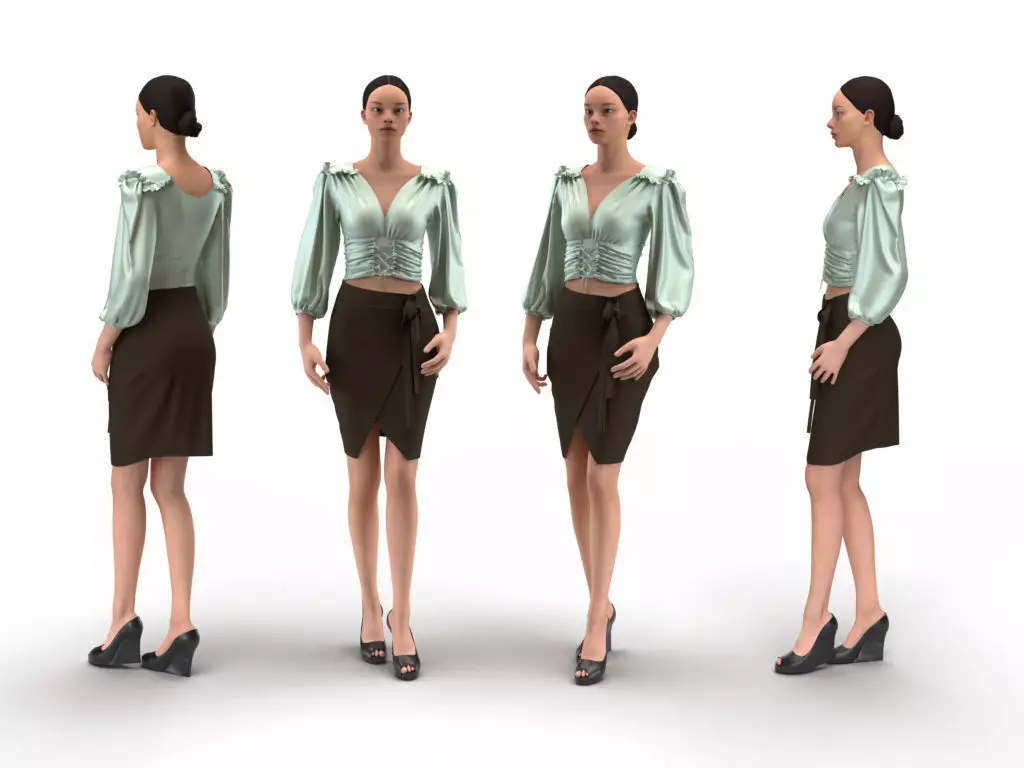 dress and skirt Free low-poly 3D model
