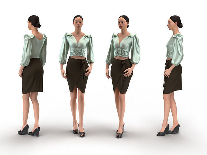 dress and skirt Free low-poly 3D model