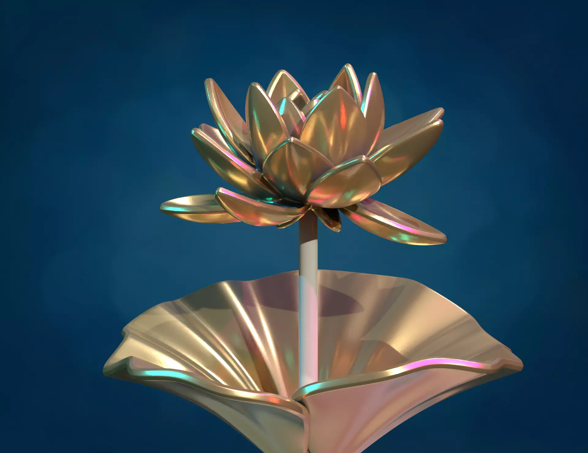 Water Lily Lotus flower 3D print model