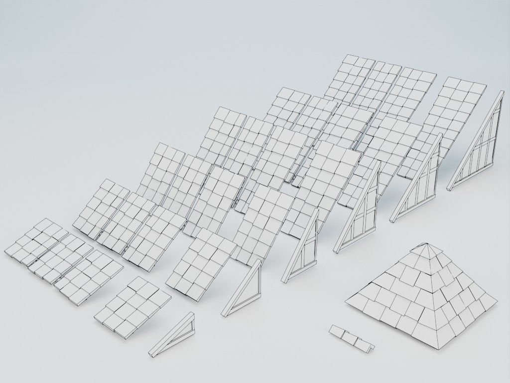 Lowpoly modular fachwerk houses Low-poly 3D model_12