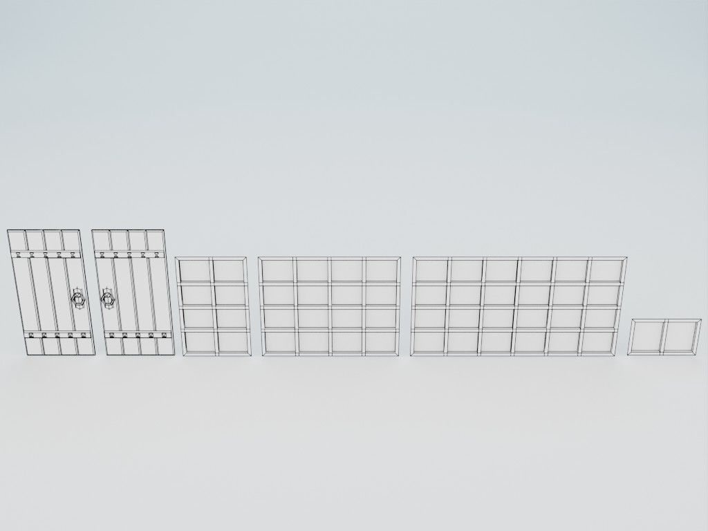 Lowpoly modular fachwerk houses Low-poly 3D model_20