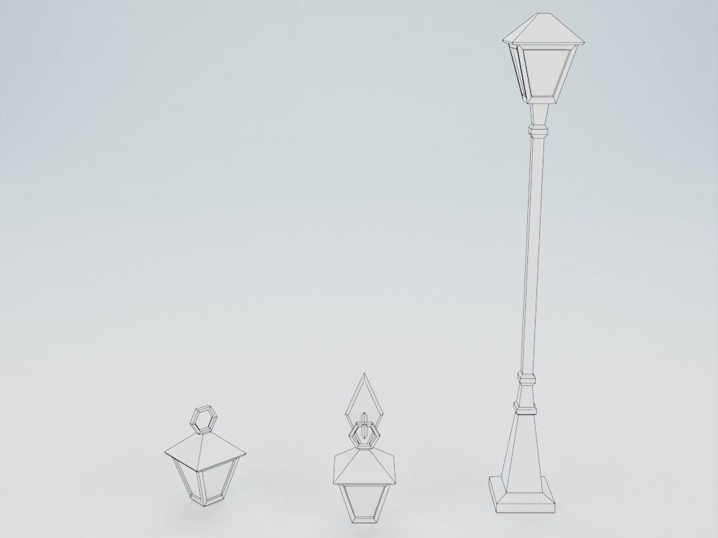 Lowpoly modular fachwerk houses Low-poly 3D model_24