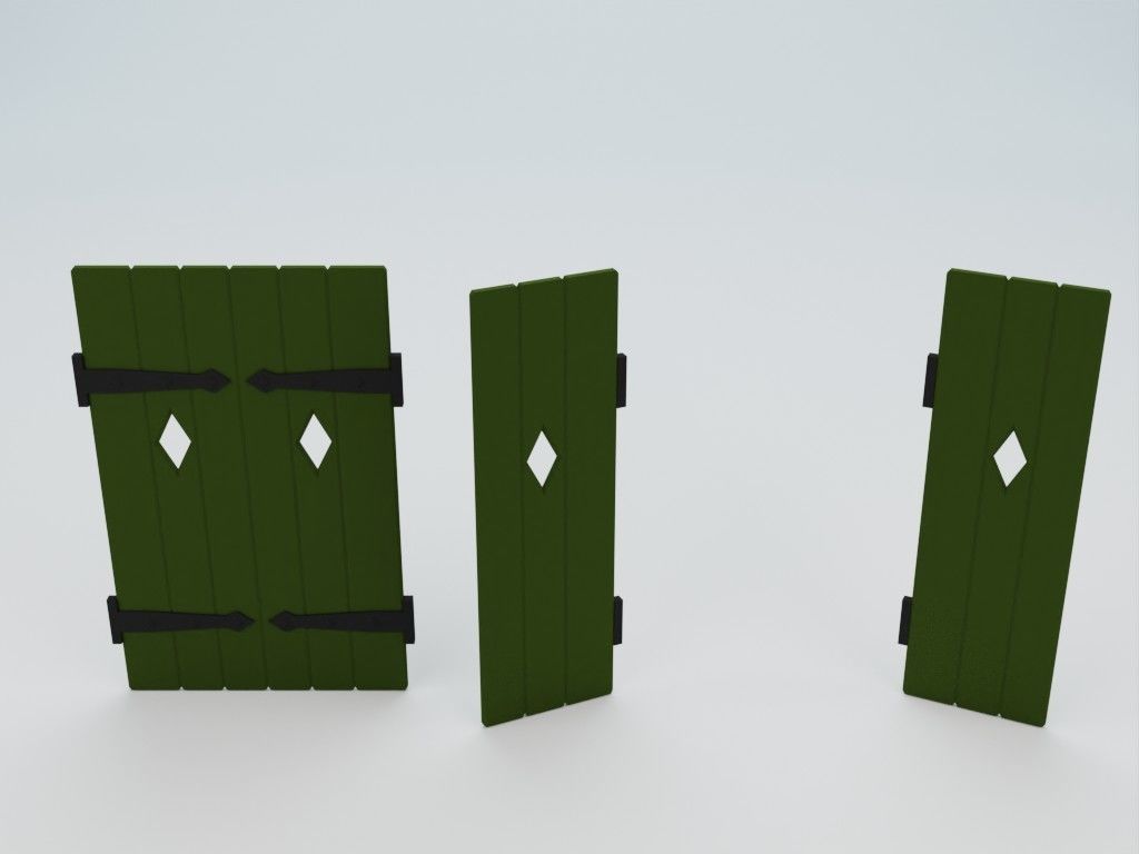 Lowpoly modular fachwerk houses Low-poly 3D model_25